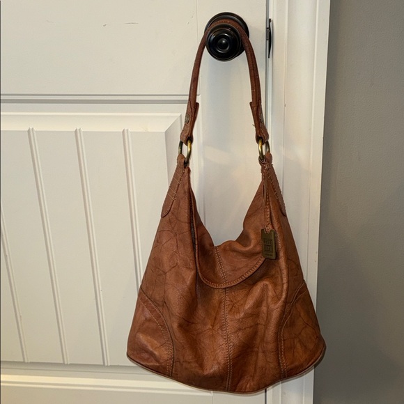 Frye distressed brown leather slouchy hobo shoulder bag purse beautifully worn - Picture 15 of 17